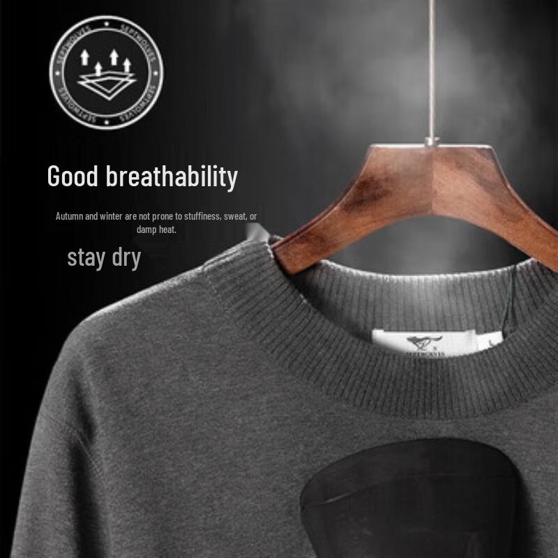 SEPTWOLVES Men's Fleece-Lined Half-High Collar Thermal Underwear Set