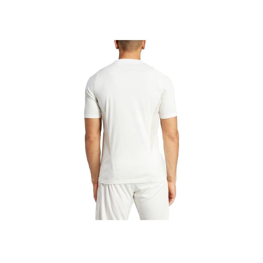 Adidas Solid Color Geometric Pattern Printed Short Sleeve T-Shirt Men Tops White HY3255