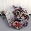 1pc Appealing Kitten & Flower Automatic Opening and Closing Umbrella - Suitable for Various Occasions, Outdoor Activities, Lightweight and Durabl