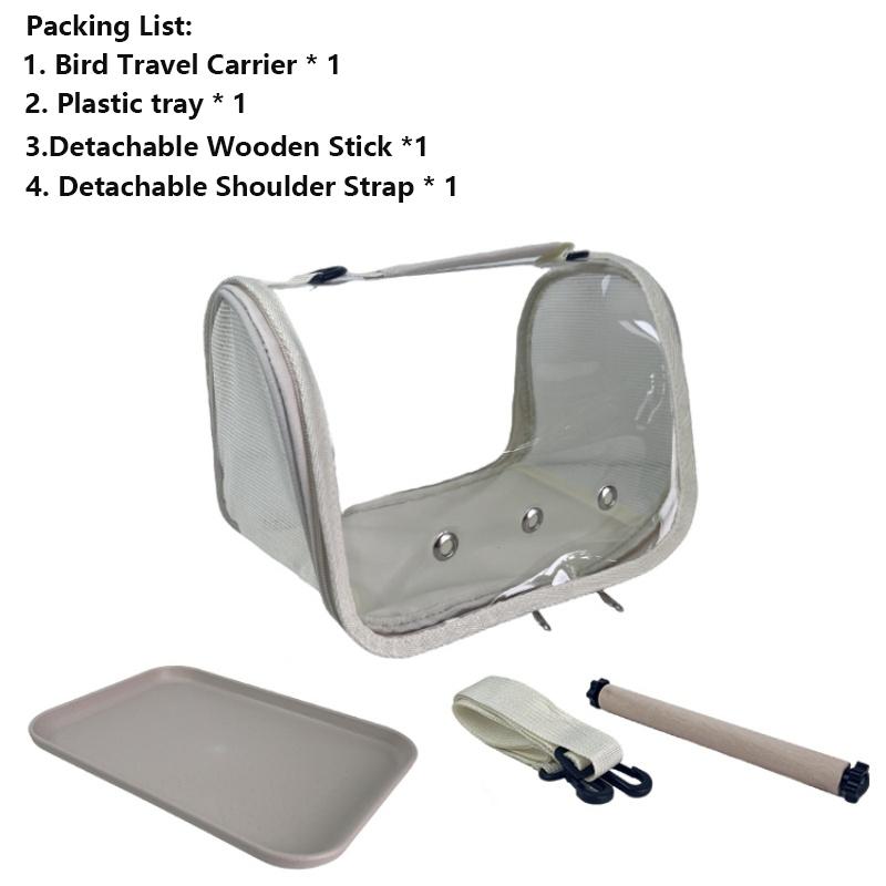 Tragbare Vogel-Reisetasche mit Sitzstange und abnehmbarem Schultergurt, Atmungsaktives Design, Geeignet für kleine Vögel
