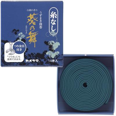 Kameyama Aoi No Mai Sandalwood Spiral Incense, No String, 14 Rolls, Approximately 12 Hours