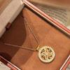 Rotatable Compass Necklace for Women, Light Luxury Niche High-End Design Pendant Accessory, Clavicle Chain Women's Jewelry with Rotating Feature
