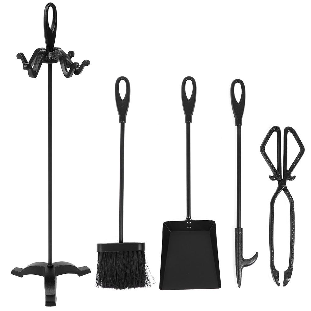 Haushalt Europäischer Stil Eisen Kaminwerkzeug Set Basis Bürste Schaufel Zange Zubehör Kit