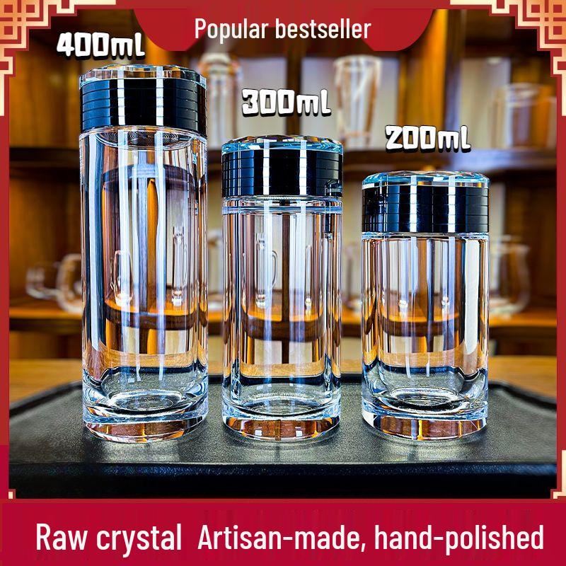 Premium Natural Crystal Sealed Tea Cup with Lid