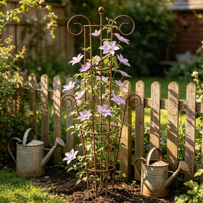 Heavy Duty Metal Flower Trellis 76cm Tall Plant Support Frame Stand For Potted Plant Hanging Baskets Garden Decoration