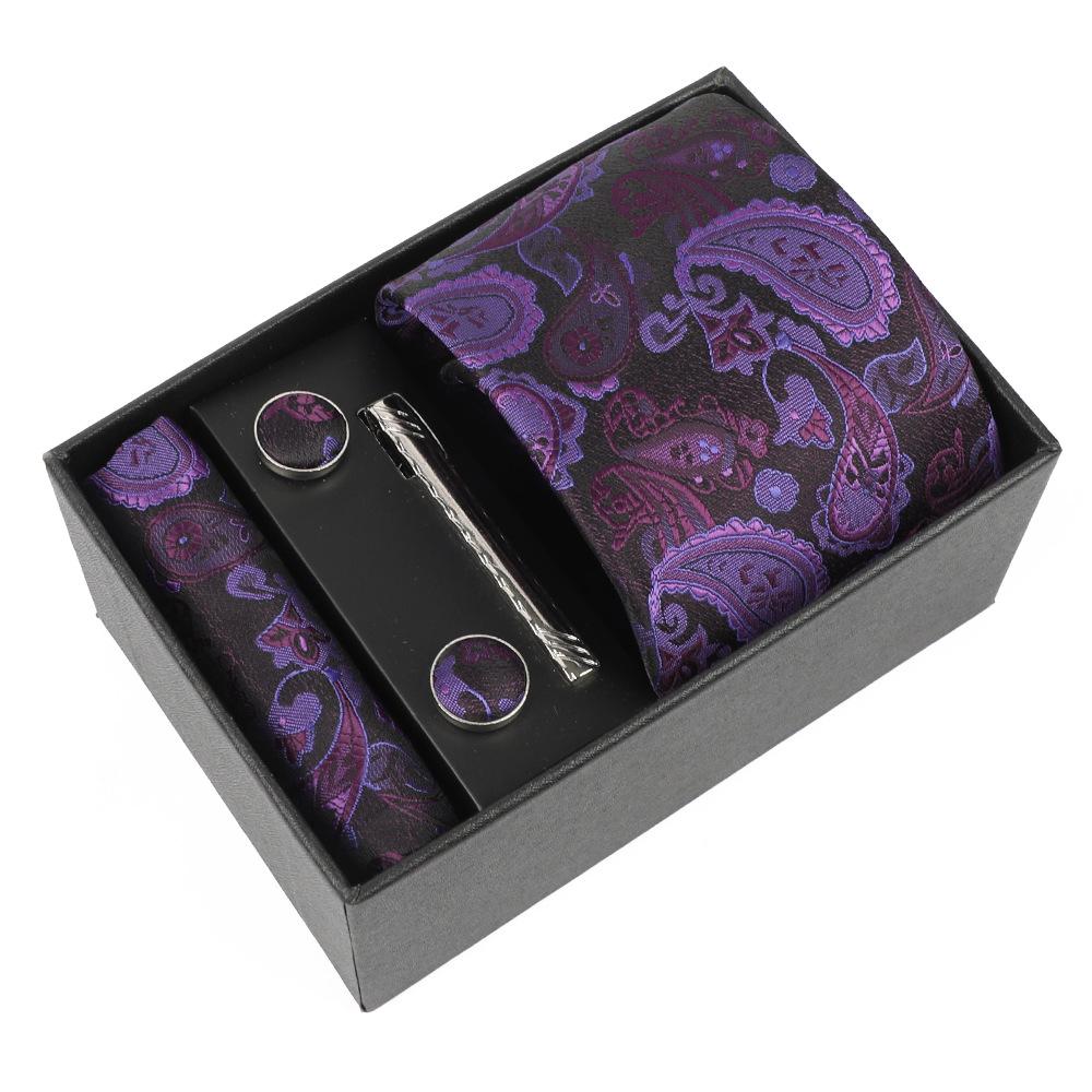 Heren Paisley Jacquard Stropdas met Cadeaubox - Elegante 8CM Cashew Design