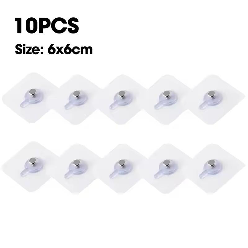 

10 шт. Самоклеящиеся гвозди Настенный крючок для плакатов Прозрачные шурупы Настенный крючок для фоторамки Водонепроницаемый Прочный для кухни Ванной комнаты
