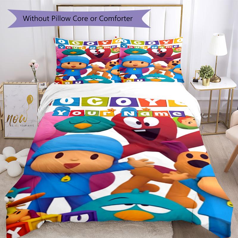 Pocoyo Personalized Name Bed Linens Perfect for Decorate room Breathable Duvet Cover Home Decor Birthday Christmas GiftSpiritual Gift