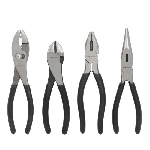 Basic 4-Piece Pliers Set in Black and Silver
