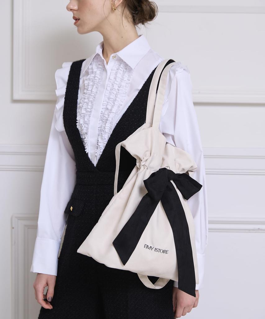 EIMY Logo Ribbon Tote (Black)