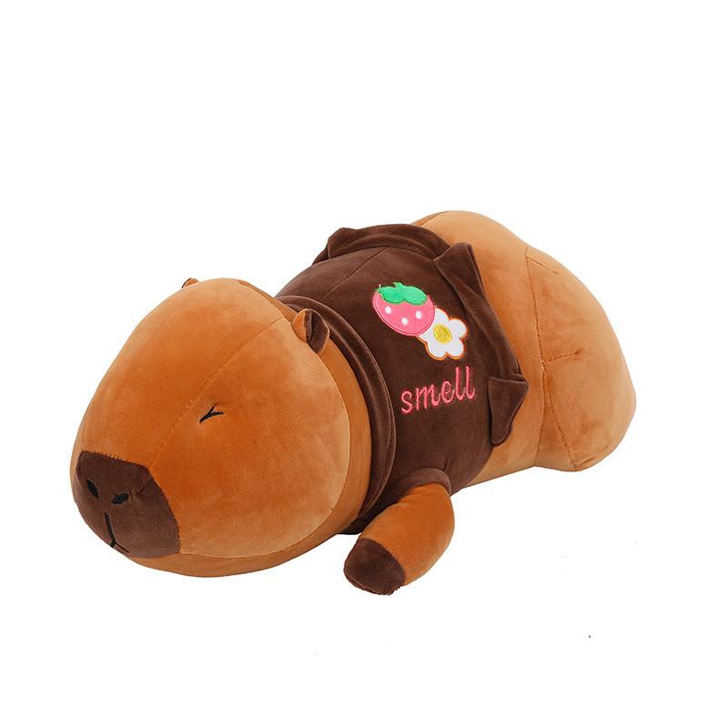 Strawberry Plush Capybara Toy Cartoon Animal Stuffed Doll Decoration Kids Gift