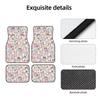 Cartoon Cute Cats Print Car Floor Mats of 4 Pieces Anti Slip Front Rear Foot Mats Universal Car Accessories for SUV Van Truck