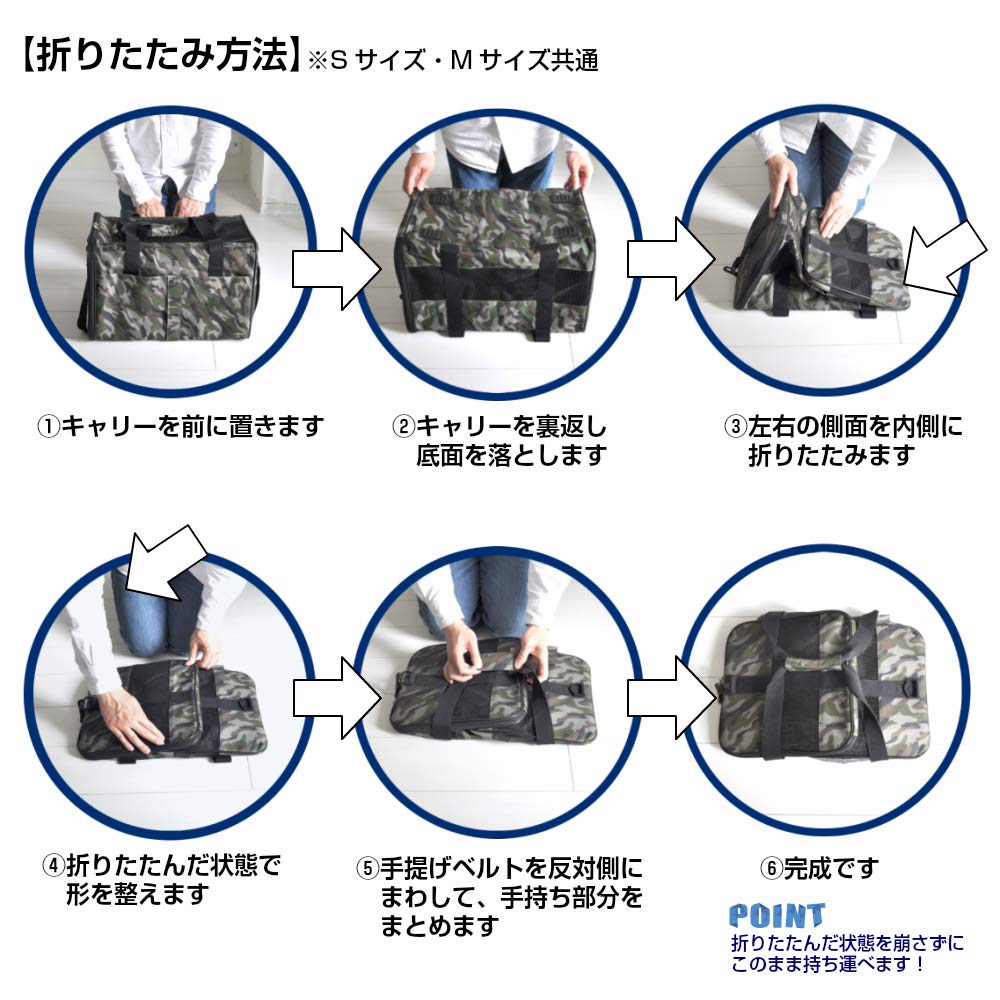 Petit Ruban Pet Box Carrier 3WAY Pet Carrier Carrying Bag Carrying Case Gray M Drive Box Cat Dog Foldable Color