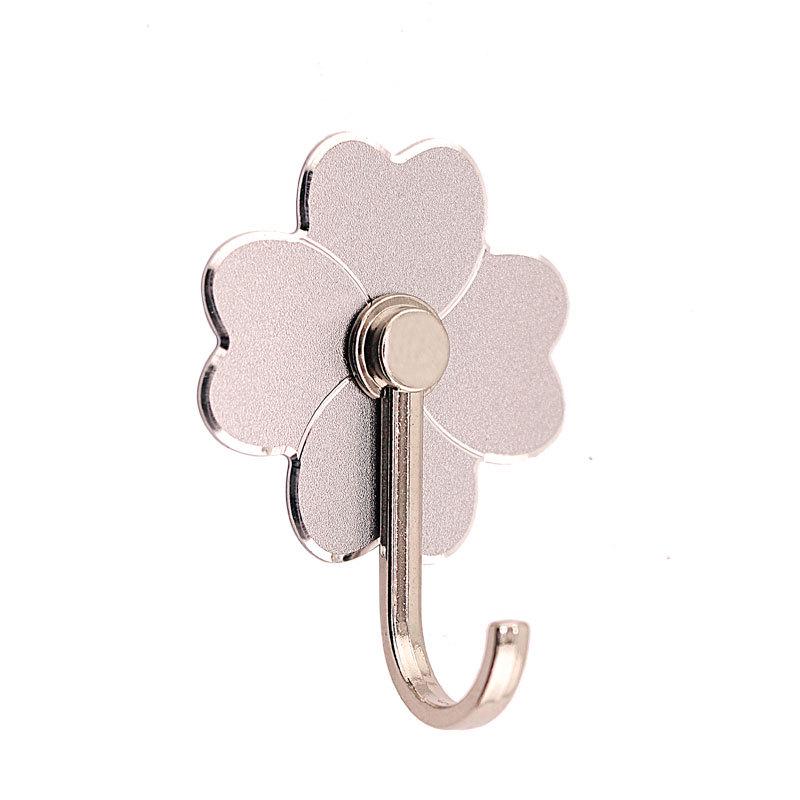 Four-Leaf Clover Adhesive Aluminum Hook for Bathroom & Kitchen