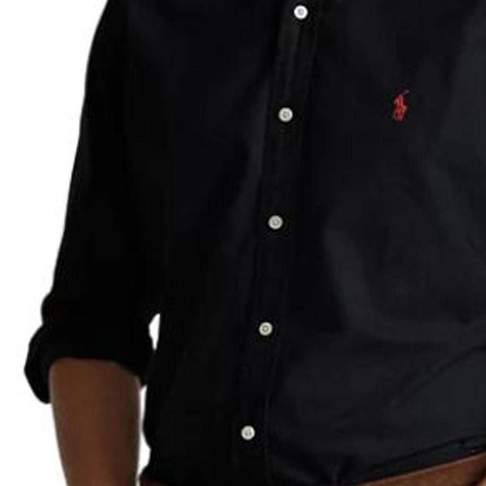Polo Ralph Lauren Dyed Oxford Solid Color Long Sleeve Button Shirt Men Shirts Black 198352638061