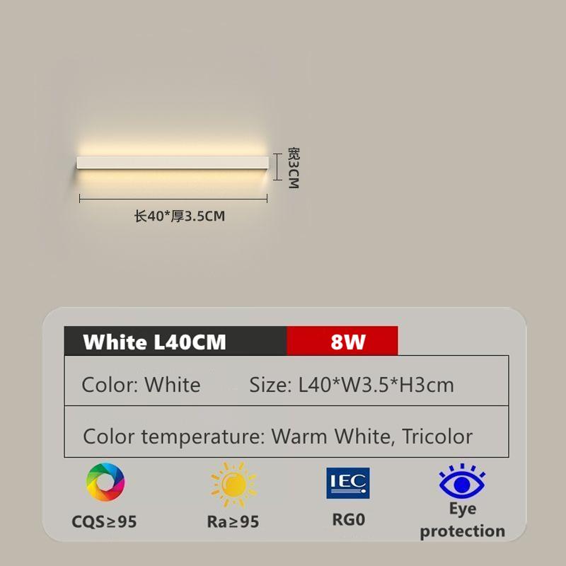 

Современный светодиодный настенный светильник, простая длинная полоса, настенный светильник для спальни, гостиной, ТВ-фона, декоративный светильник 85-265 В Warm White (2700-3500K)