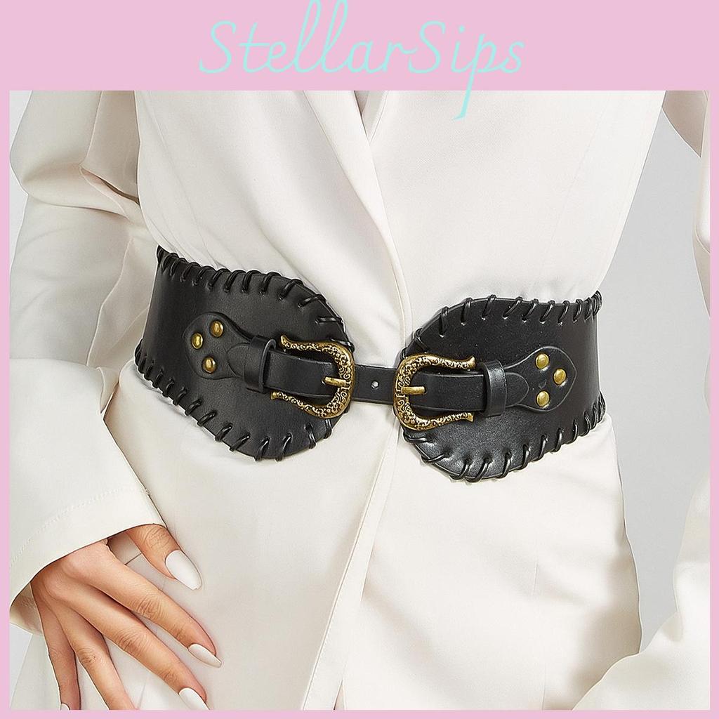 Modern Designer Metal Waist Belt For Women With Double Antique Copper Buckle For Fashion