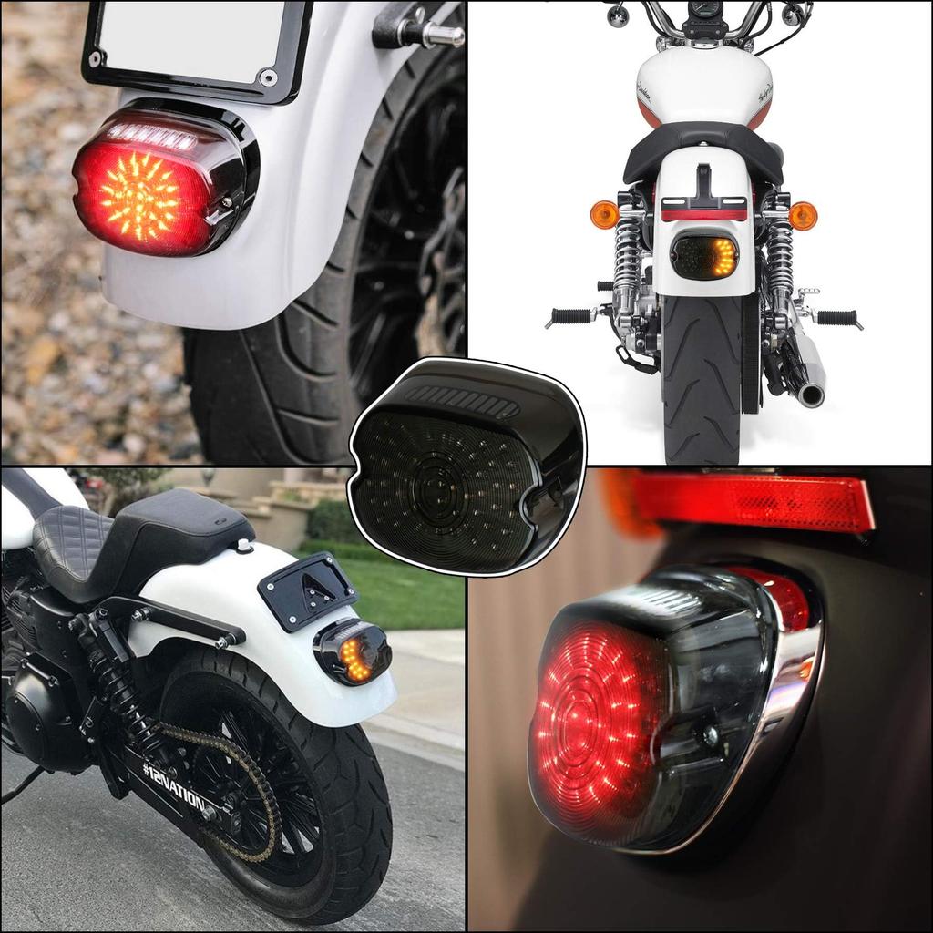 PXPART Tail Lamp, Harley Tail Lamp, LED, Brake Light, DRL (Red), Turn Signal (Yellow),