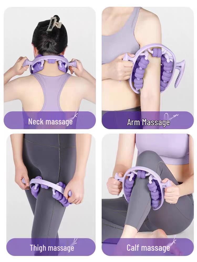 26-Wheel Leg Massager: Ring-Shaped Clamp Roller for Calf Relaxation, Leg Beauty, and Slimming Yoga