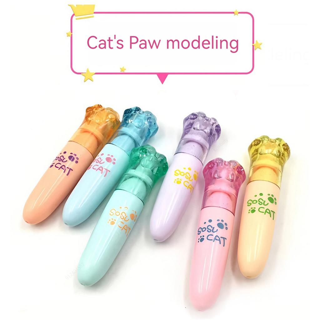 6 Pièces Mini Marqueurs Kawaii, Pointe Biseautée, Couleurs Assorties, Base Eau, Séchage Rapide, Pour Colorier Fournitures Scolaires