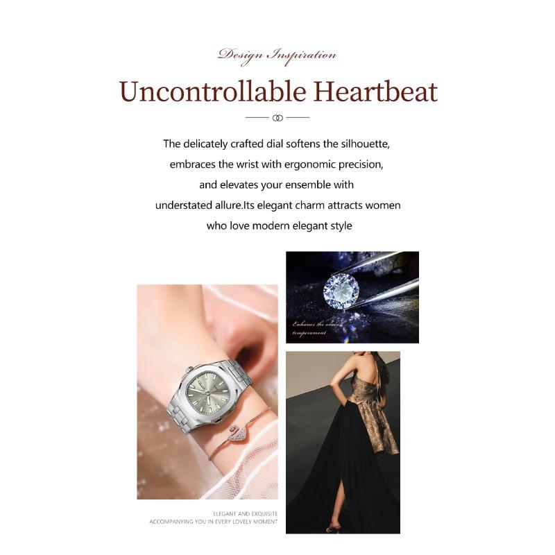 POEDAGAR Square Woman Watch Date Week Waterproof Luminous Ladies Watch Stainless Steel Quartz Fashion Watches Gift