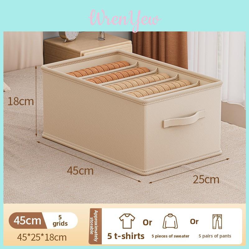 Clothes Storage Box With Divided Compartments For Wardrobe Organization And Home Use