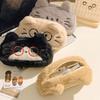 Kawaii Cartoon Pencil Case Cute Stationery Storage Bag Plush Cat Stationer Bag  School Supplies