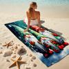 1Pc Christmas Gnome Celebration Beach Towel Microfiber Beach Towel Thin Absorbent For Beach Swimming Yoga Bath Sports