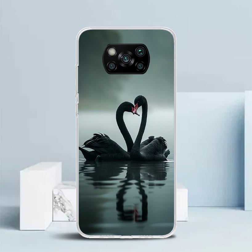 Black Swan Noble Phone Case For Xiaomi Poco F7 Ultra X5 X6 X7 Pro M7 Redmi 15C 15 13C 13 12C 12 10C 10 10A 9 9C 9A 9T Cover Poco