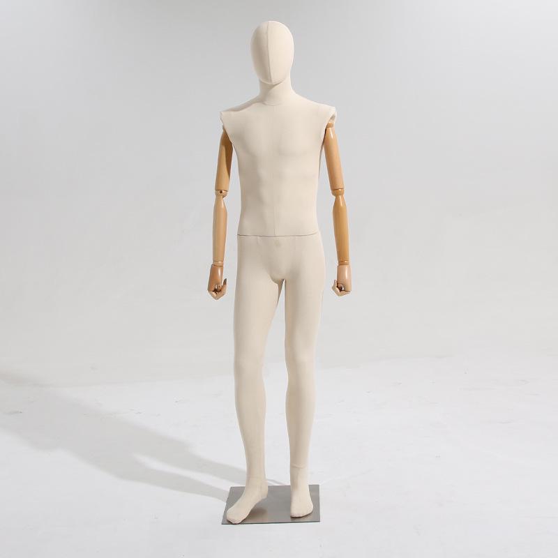 Male Full-Body Mannequin with Fabric Wrap for Clothing Display