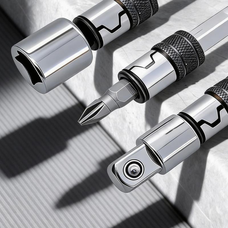 Auto Locking Socket Extension Bar Ensuring Bit Security Preventing Slippage During Various Repair Tasks Applications