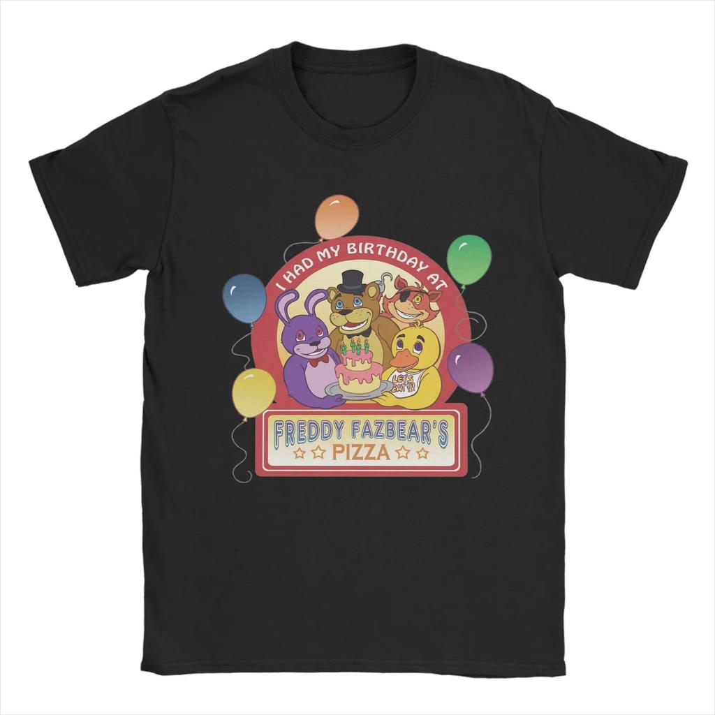 FNAF At Freddys Men's Humorous T-shirt Round Neck T-shirt Short Sleeve Top Casual T-shirt