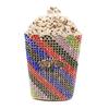 Popcorn White Clear/Red Evening Clutch Bag Wedding Purse Handmade Dazzling Women Shoulder Chain Handbags Party Cocktail Clutches