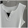 Fake Two-Piece Sleeveless Tank Top Casual Slim Fit Button Decor Summer Top Versatile Breathable Soft Material Flattering Slim Women Top