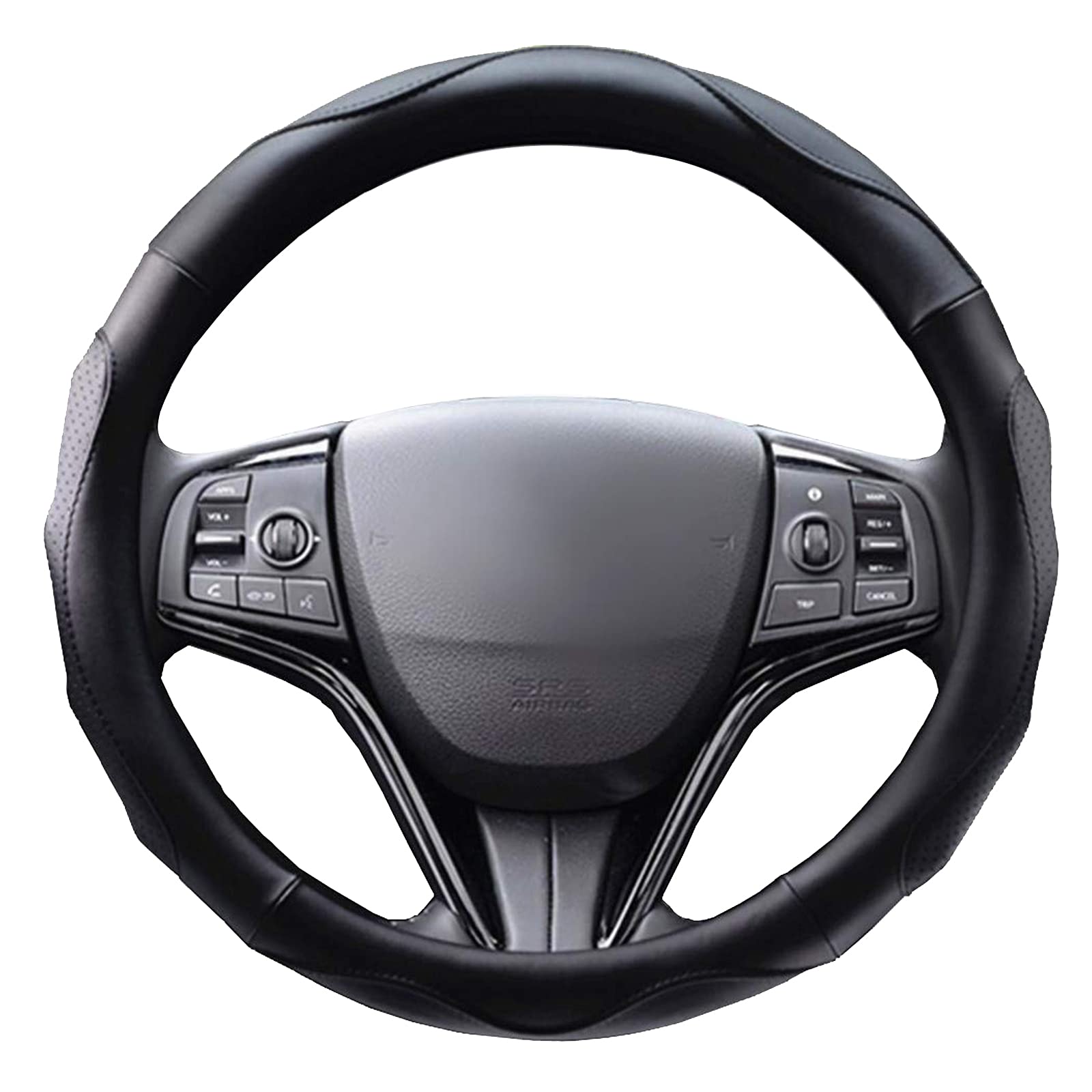 

ZATOOTO Steering Wheel Cover for Kei Small 3D Comfortable to the Accessory for Standard Cars Cars, Size, Grip, Non-Slip, Touch, Leather, Black,