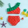 Kleinkind Kinder Baby Mädchen Mode Niedlichen Wassermelonen Druck Rüschen Bikini Badeanzug