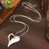 New Two-color Hollow Geometric Love Long Pendant Women's Simple High-end Glossy Brushed Heart Necklace