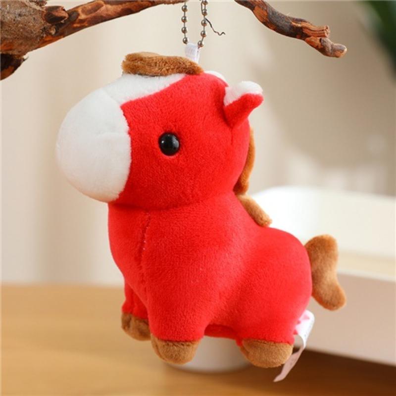 Cartoon Colorful Plush Pony Pendant Keychain Year Of The Horse Mascot Doll Pendant Backpack Decoration Pendant New Year Gifts
