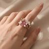 Petal Stretch Ring Painting Oil Opening Ring Creative Flower Ring  Girl