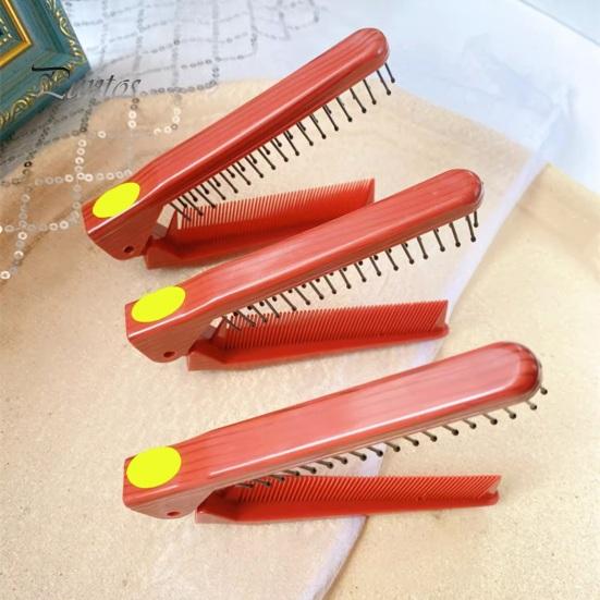 2Pcs Double-Head Travel Folding Comb Portable Anti-Static Hair Comb for Men Women Scalp Massage Hair Brush Salon Hairdressing Tool for Home Travel Use