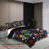 3-piece set, cartoon basketball pattern printed duvet set, queen, king, double bed, party  funny and creative bedding set
