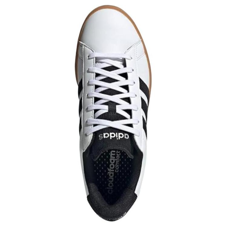 Adidas Grand Court 2.0 Comfortable Versatile Low-Top Skate Shoes Men Sneakers White Black IH4804