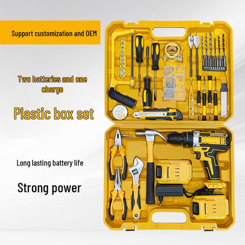 Cordless Impact Hand Drill Set with Wireless Charging for Home Improvement & Woodworking