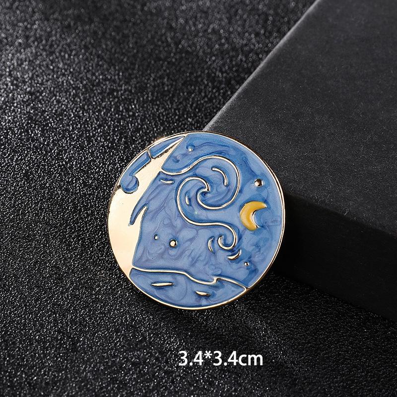 

Винтажная брошь Дворец Бога Солнца , эмалевые броши Звездное небо , серия Млечный Путь , аксессуар, булавка, броши, женская, для вечеринки