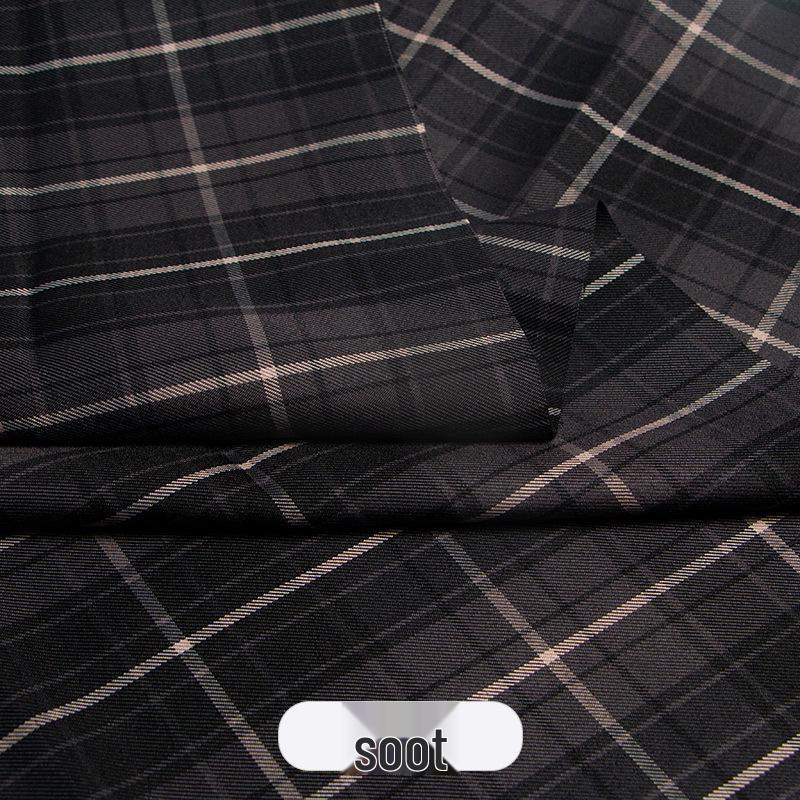 Japanese Plaid Pleated Skirt Fabric - Yarn-Dyed Polyester for DIY Scrunchies & Crafts