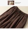 2026 New Women's High-Waisted Wide-Leg Skirt Pants - Breathable, Thin Cotton Linen for Summer