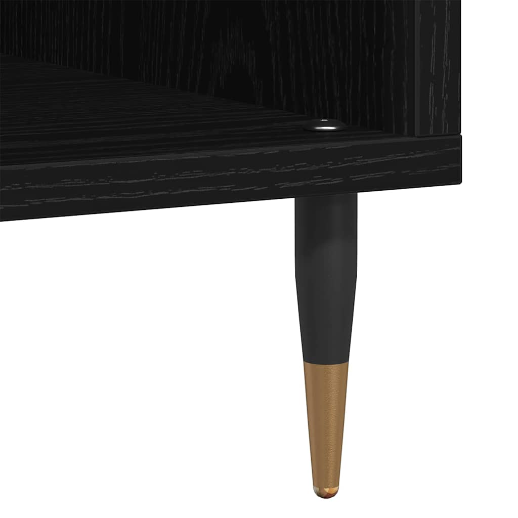Vinyl Record Cabinet Black Oak Effect 100 x 38 x 48 cm