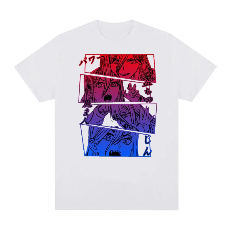 Japanese Anime Chainsaw Man T-shirts 100% Cotton Unisex Tees  EU Size  Manga Graphic Print Short-Sleeve Harajuku Tops