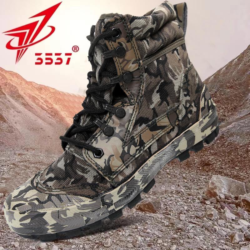 3537 Liberation High-Top Canvas Shoes: Wear-Resistant, Breathable, Forest Protection, Anti-Slip, Sand-Proof Mountaineering Boots 44