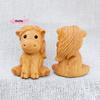 S-1/2pcs Mini Wood Carving Chinese New Year Horse Ornaments Zodiac Statue Cute Horse Decor Office Desktop Decor Car Decoration